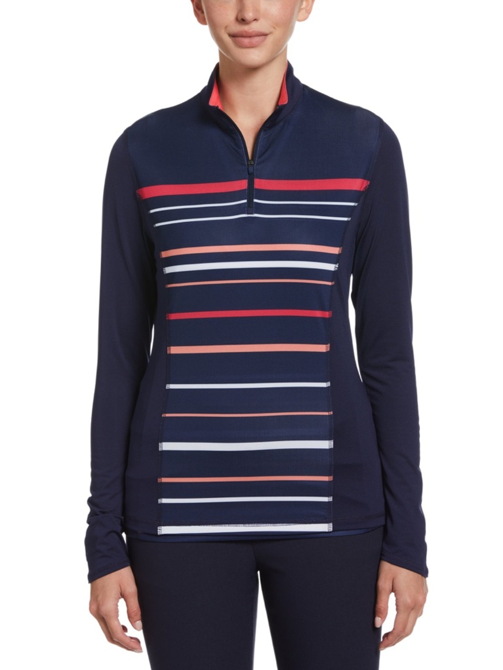 NWT Callaway Engineered Striped Golf Shirt Medium Navy